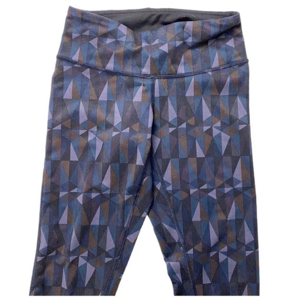 Lululemon Wunder Under Leggings 2 Purple Blue Geometric Activewear Workout - Picture 3 of 7